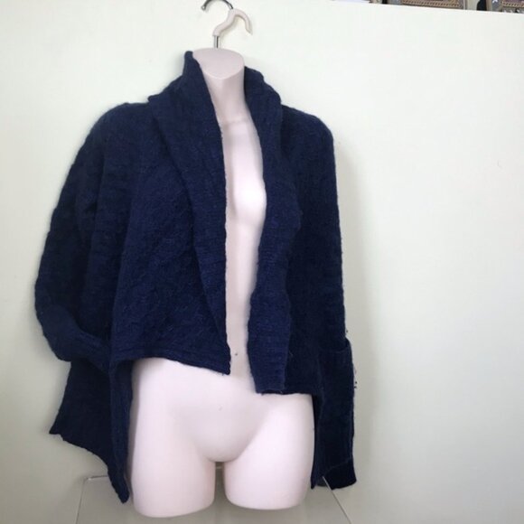 ARITZIA Talula Cardigan Cable Knit Cashmere Angora Open Sweater Chunky Shawl S - Picture 9 of 14